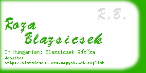 roza blazsicsek business card